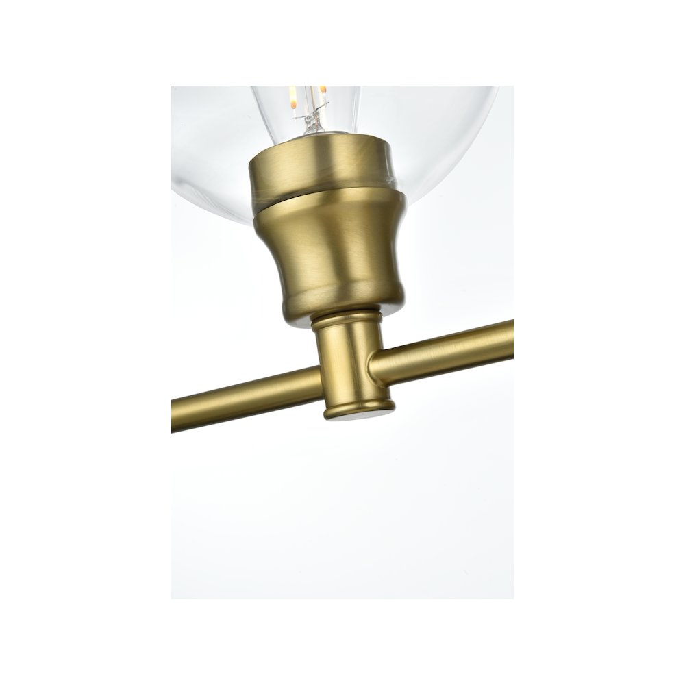 Collier 5 Light Satin Gold and Clear Glass Wall Sconce. Picture 6