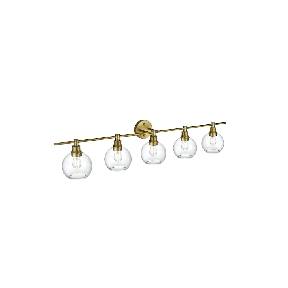 Collier 5 Light Satin Gold and Clear Glass Wall Sconce. Picture 8
