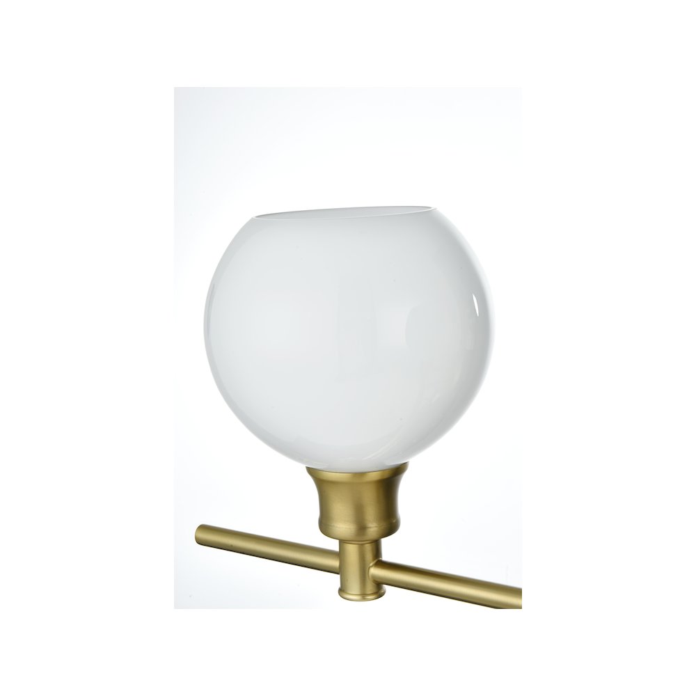 Collier 5 Light Satin Gold and Frosted White Glass Wall Sconce. Picture 4