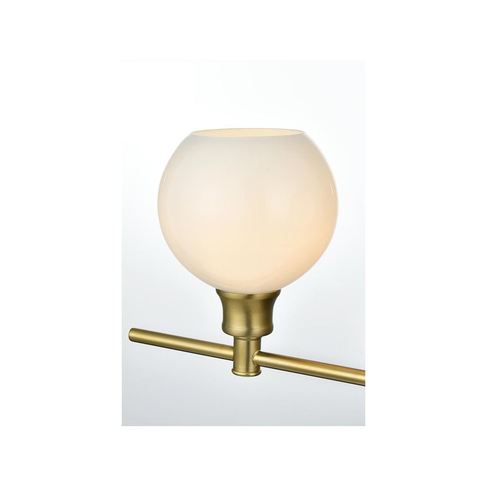 Collier 5 Light Satin Gold and Frosted White Glass Wall Sconce. Picture 6