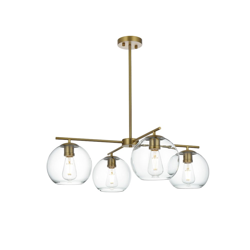 Opus 30.5 Inch Pendant Clear Shade in Satin Gold. Picture 1
