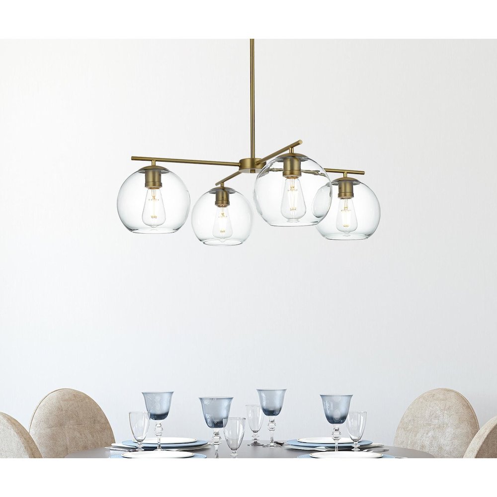 Opus 30.5 Inch Pendant Clear Shade in Satin Gold. Picture 2