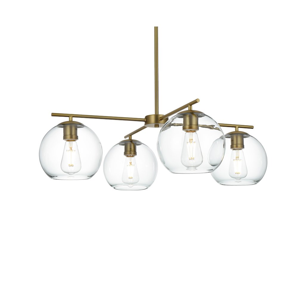 Opus 30.5 Inch Pendant Clear Shade in Satin Gold. Picture 3