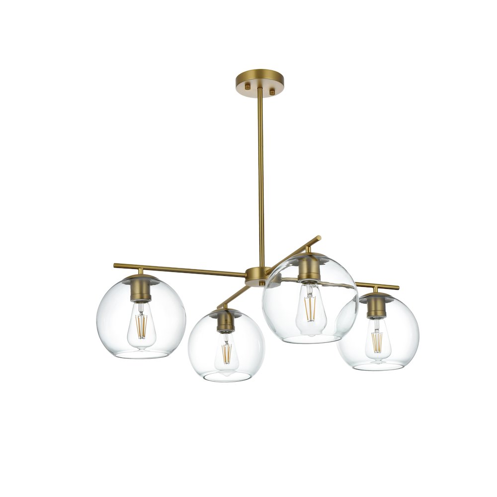 Opus 30.5 Inch Pendant Clear Shade in Satin Gold. Picture 8