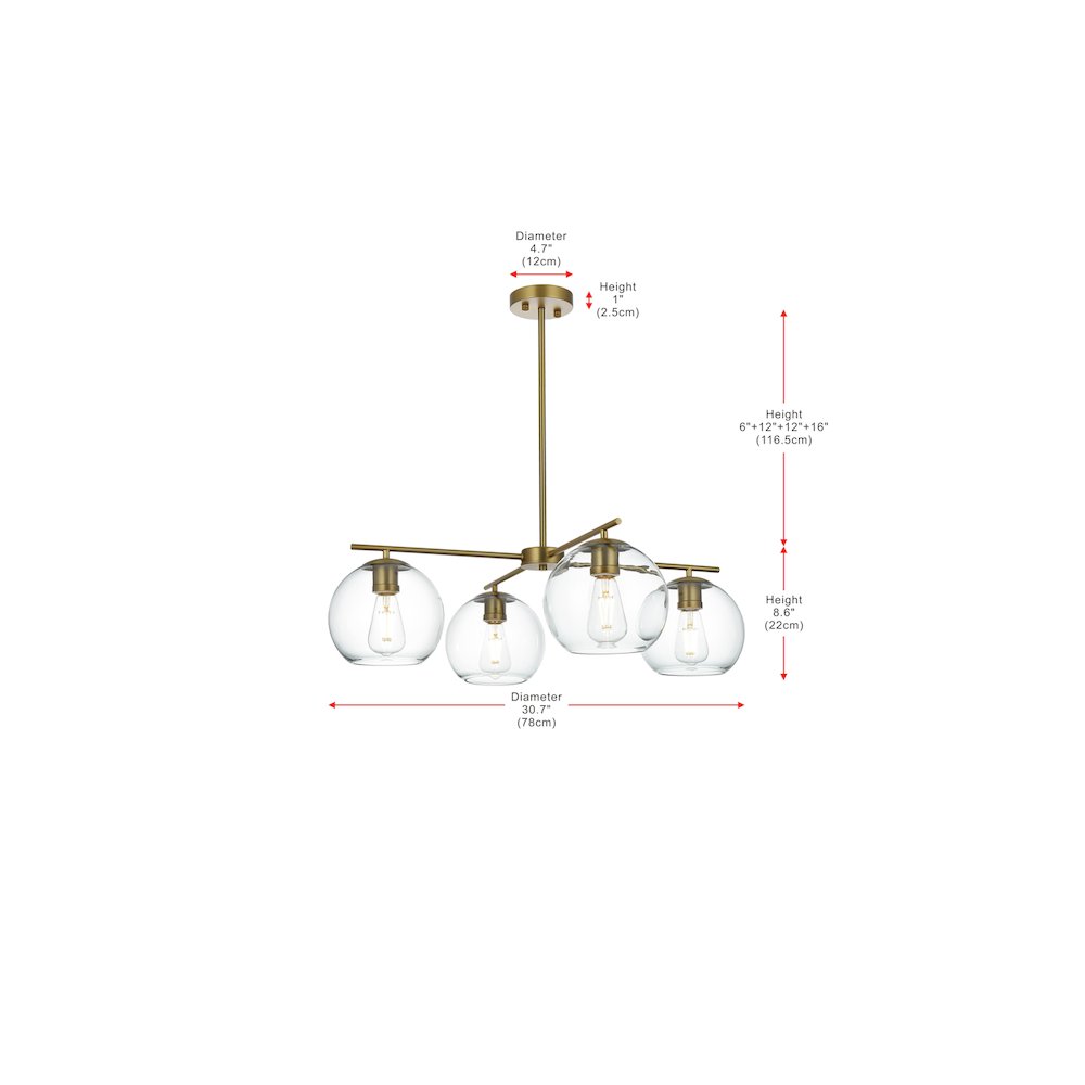 Opus 30.5 Inch Pendant Clear Shade in Satin Gold. Picture 9