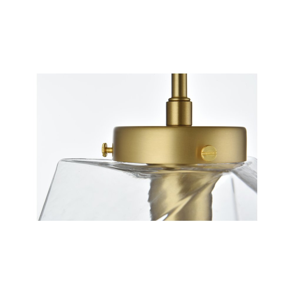 Lawrence 10 Inch Flush Mount Clear Shade in Satin Gold. Picture 4