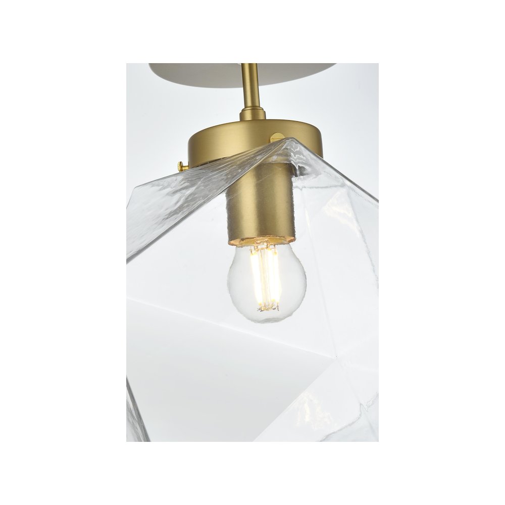 Lawrence 10 Inch Flush Mount Clear Shade in Satin Gold. Picture 5