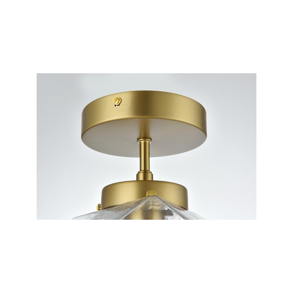 Lawrence 10 Inch Flush Mount Clear Shade in Satin Gold. Picture 6