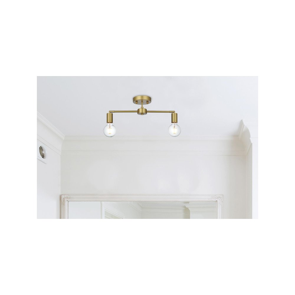 Zane 21.5 Inch Flush Mount in Satin Gold. Picture 2
