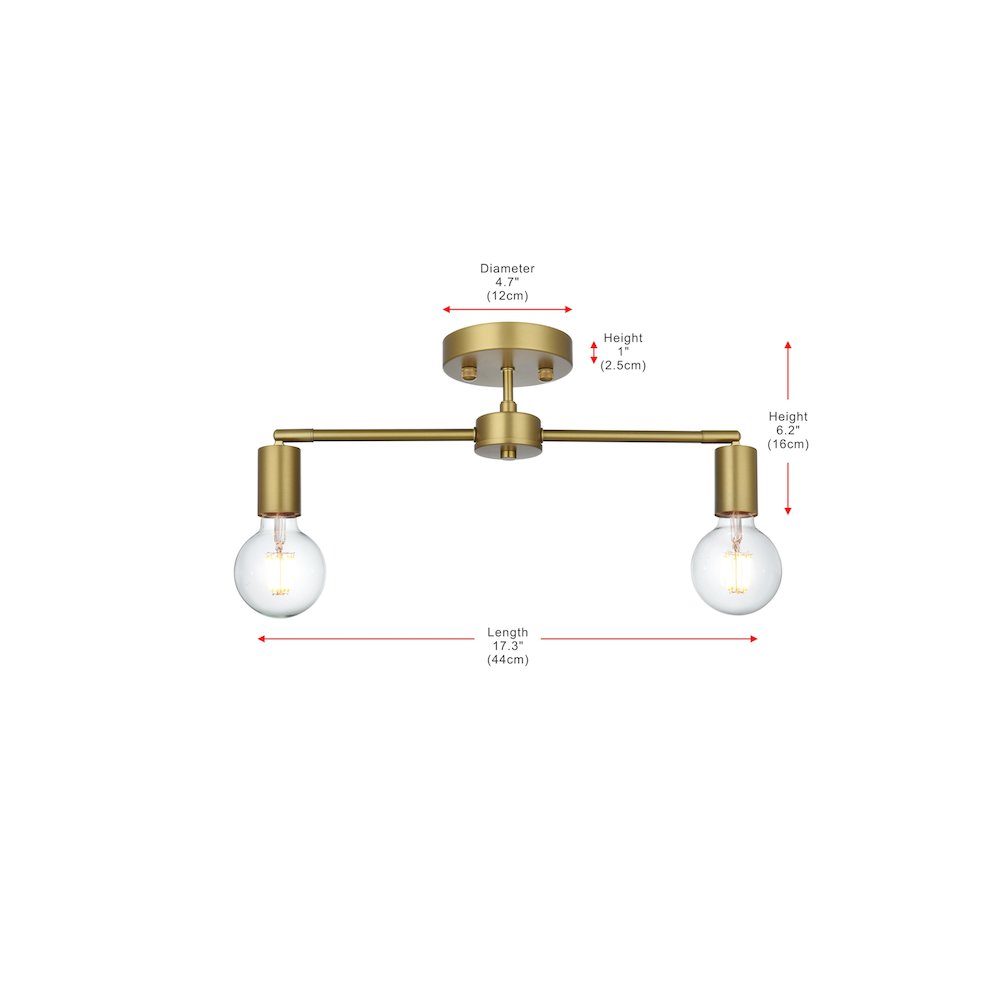 Zane 21.5 Inch Flush Mount in Satin Gold. Picture 8