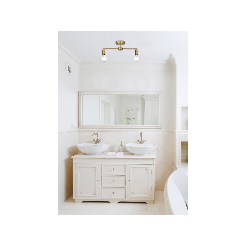 Zane 21.5 Inch Flush Mount in Satin Gold. Picture 9