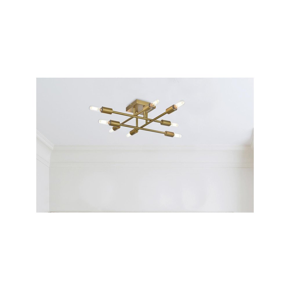 Script 19 Inch Flush Mount in Satin Gold. Picture 2