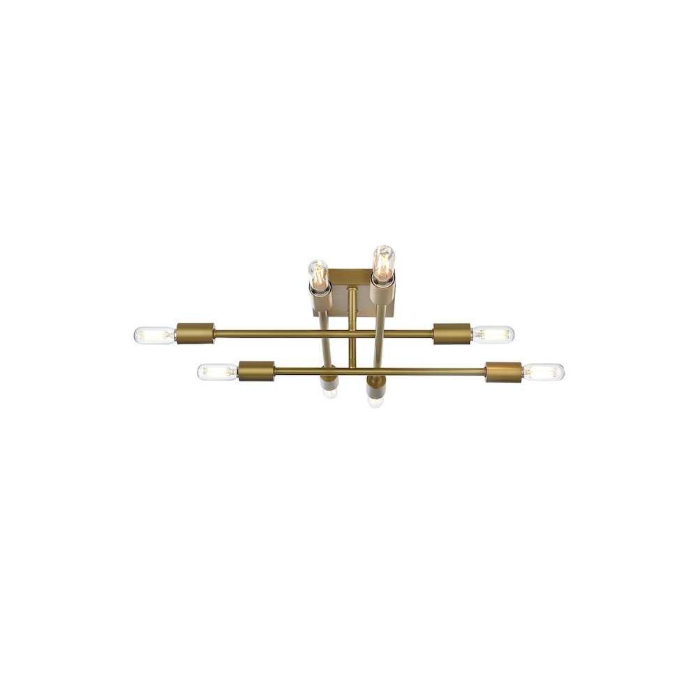 Script 19 Inch Flush Mount in Satin Gold. Picture 3
