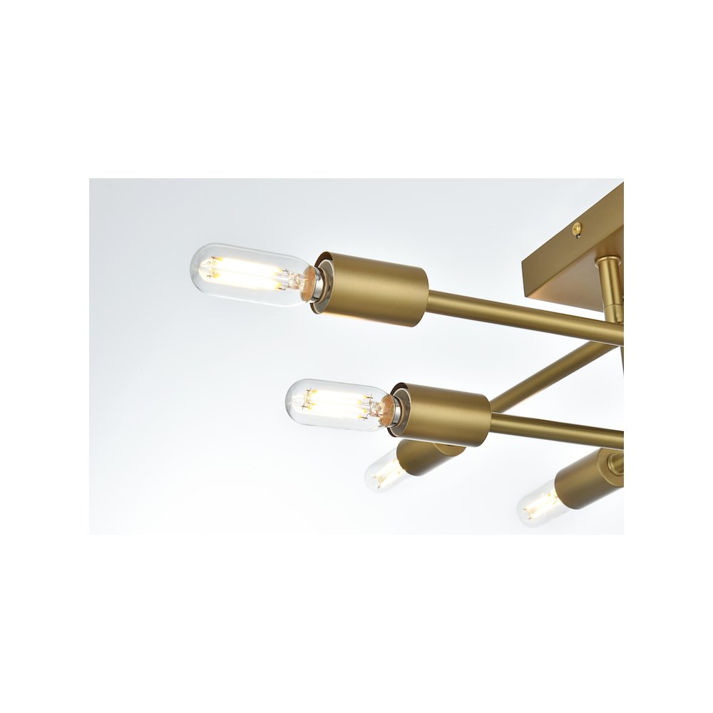 Script 19 Inch Flush Mount in Satin Gold. Picture 4