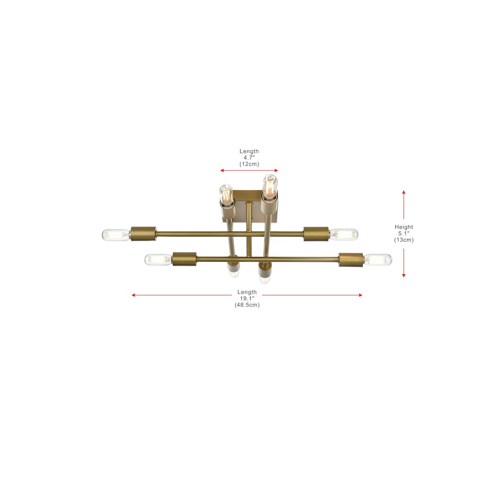 Script 19 Inch Flush Mount in Satin Gold. Picture 8