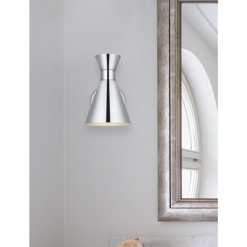 Halycon 6 Inch Wall Sconce in Chrome. Picture 2