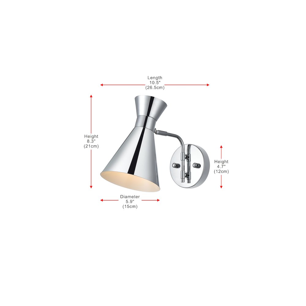 Halycon 6 Inch Wall Sconce in Chrome. Picture 7