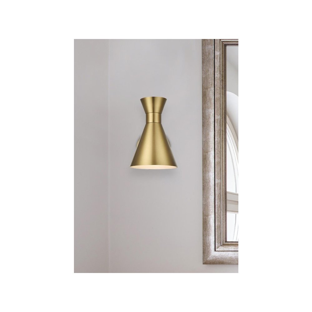 Halycon 6 Inch Wall Sconce in Satin Gold. Picture 2
