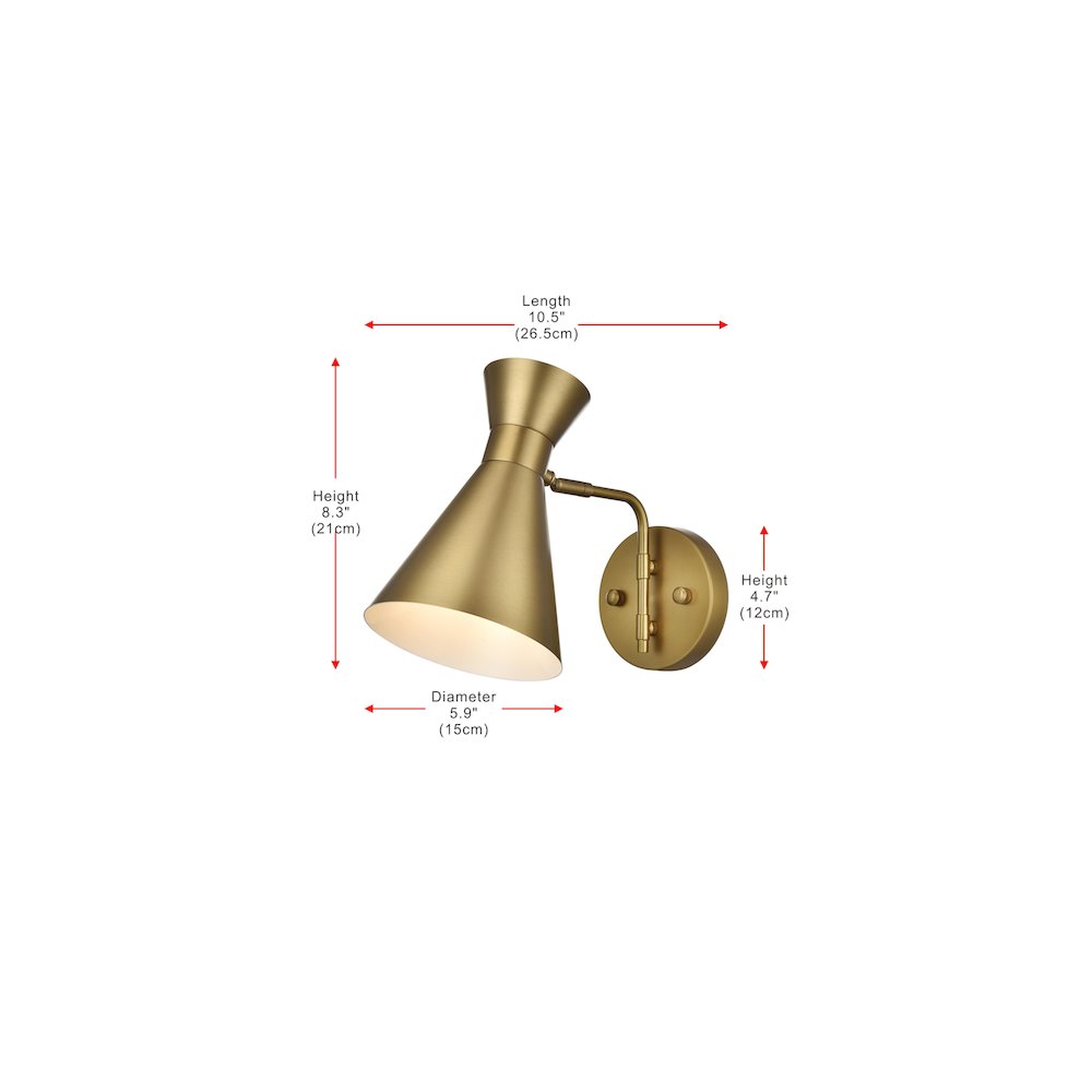 Halycon 6 Inch Wall Sconce in Satin Gold. Picture 7