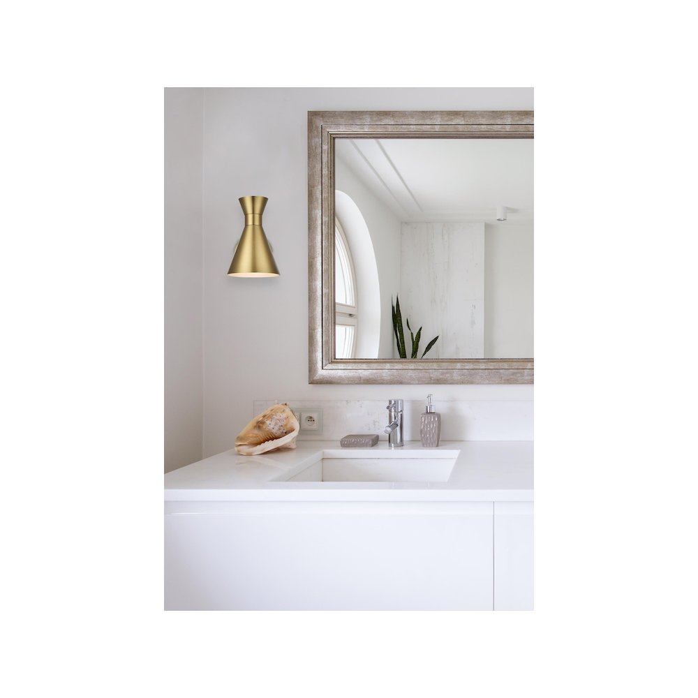 Halycon 6 Inch Wall Sconce in Satin Gold. Picture 8