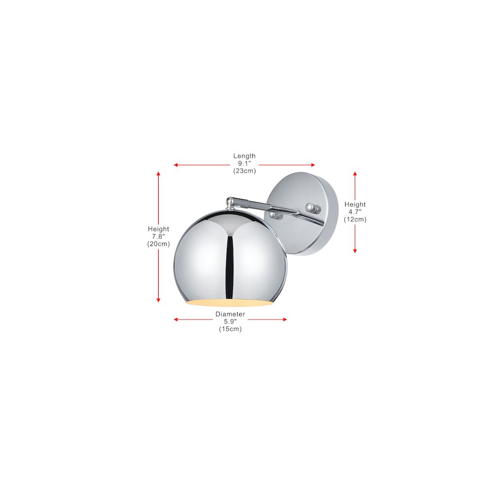 Othello 6 Inch Wall Sconce in Chrome. Picture 7