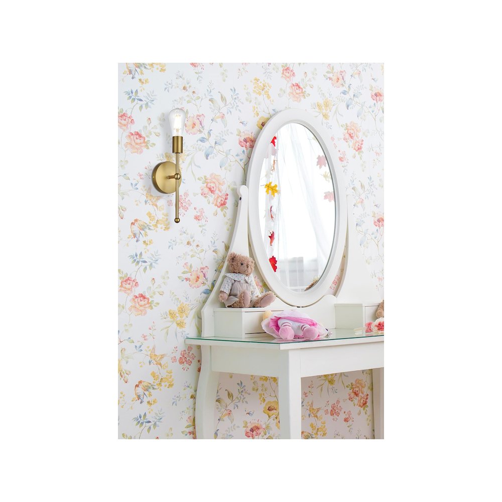 Keely 4.5 Inch Wall Sconce in Satin Gold. Picture 2