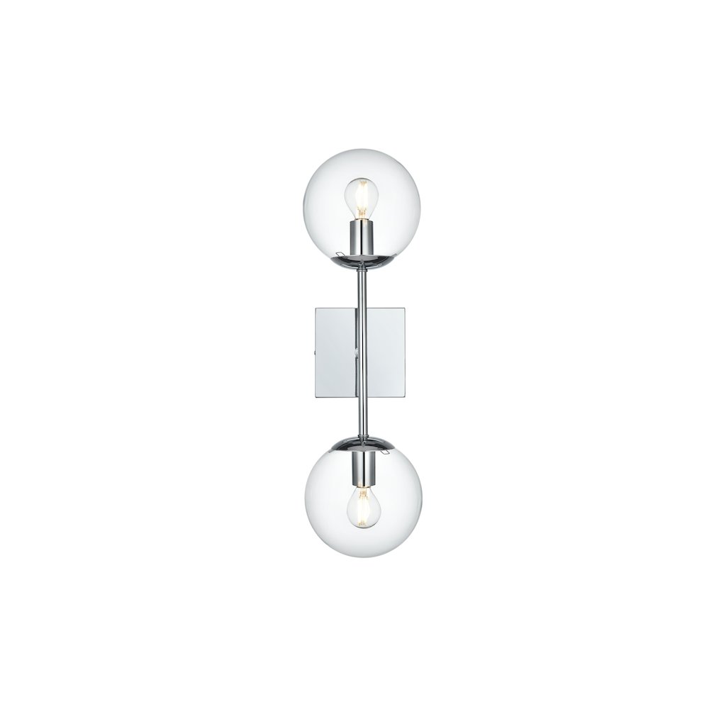 Neri 6 Inch Wall Sconce Clear Shade in Chrome. Picture 1