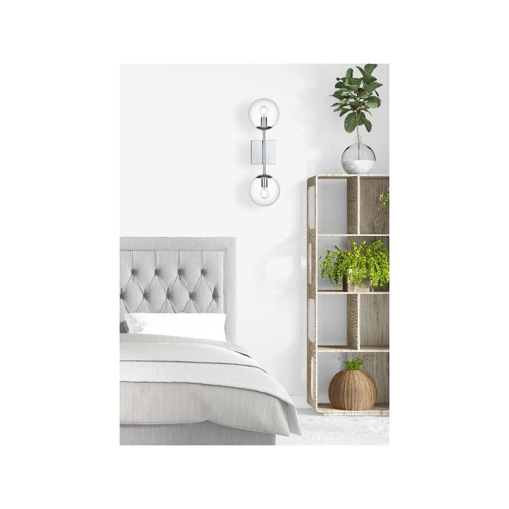 Neri 6 Inch Wall Sconce Clear Shade in Chrome. Picture 2