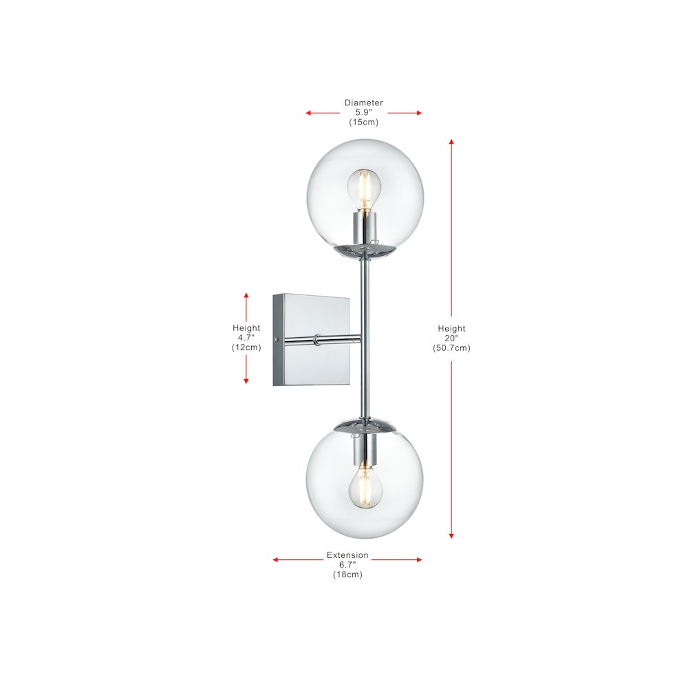 Neri 6 Inch Wall Sconce Clear Shade in Chrome. Picture 7