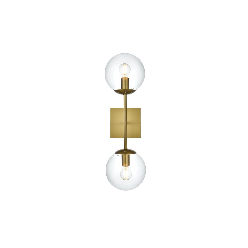 Neri 6 Inch Wall Sconce Clear Shade in Satin Gold. Picture 1