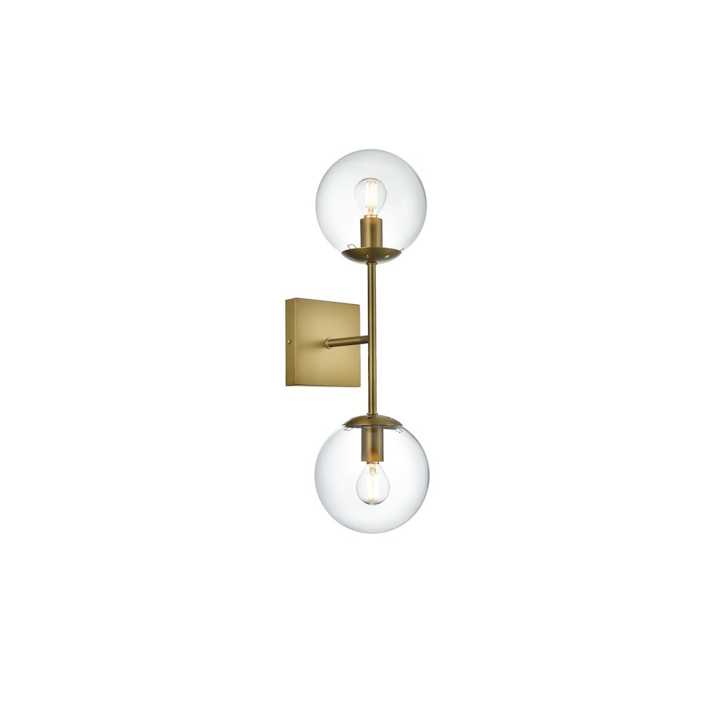 Neri 6 Inch Wall Sconce Clear Shade in Satin Gold. Picture 3