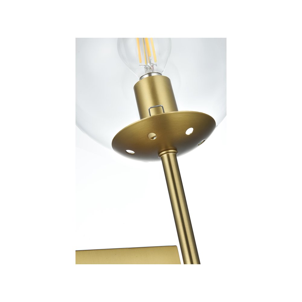 Neri 6 Inch Wall Sconce Clear Shade in Satin Gold. Picture 4
