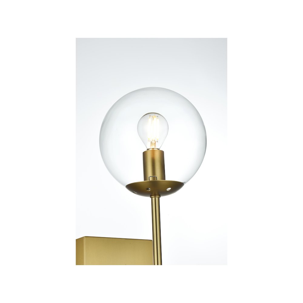 Neri 6 Inch Wall Sconce Clear Shade in Satin Gold. Picture 6