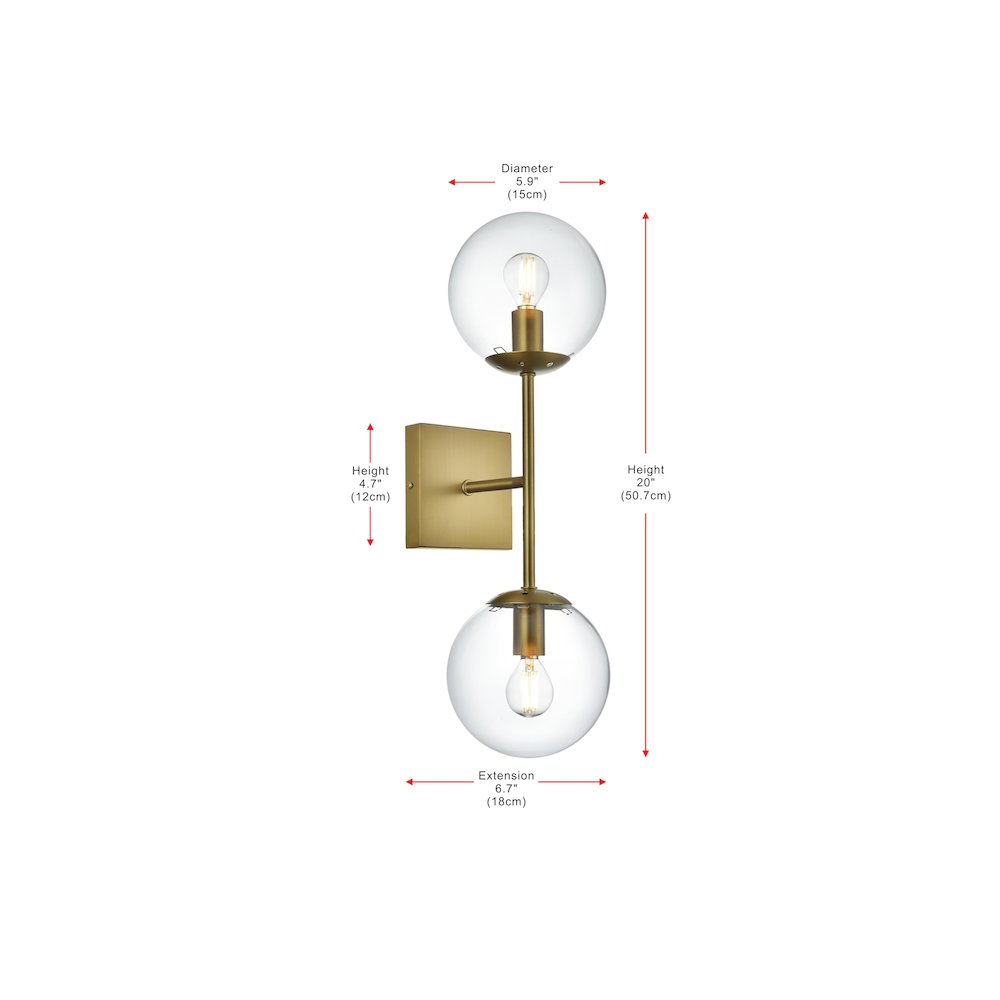 Neri 6 Inch Wall Sconce Clear Shade in Satin Gold. Picture 7