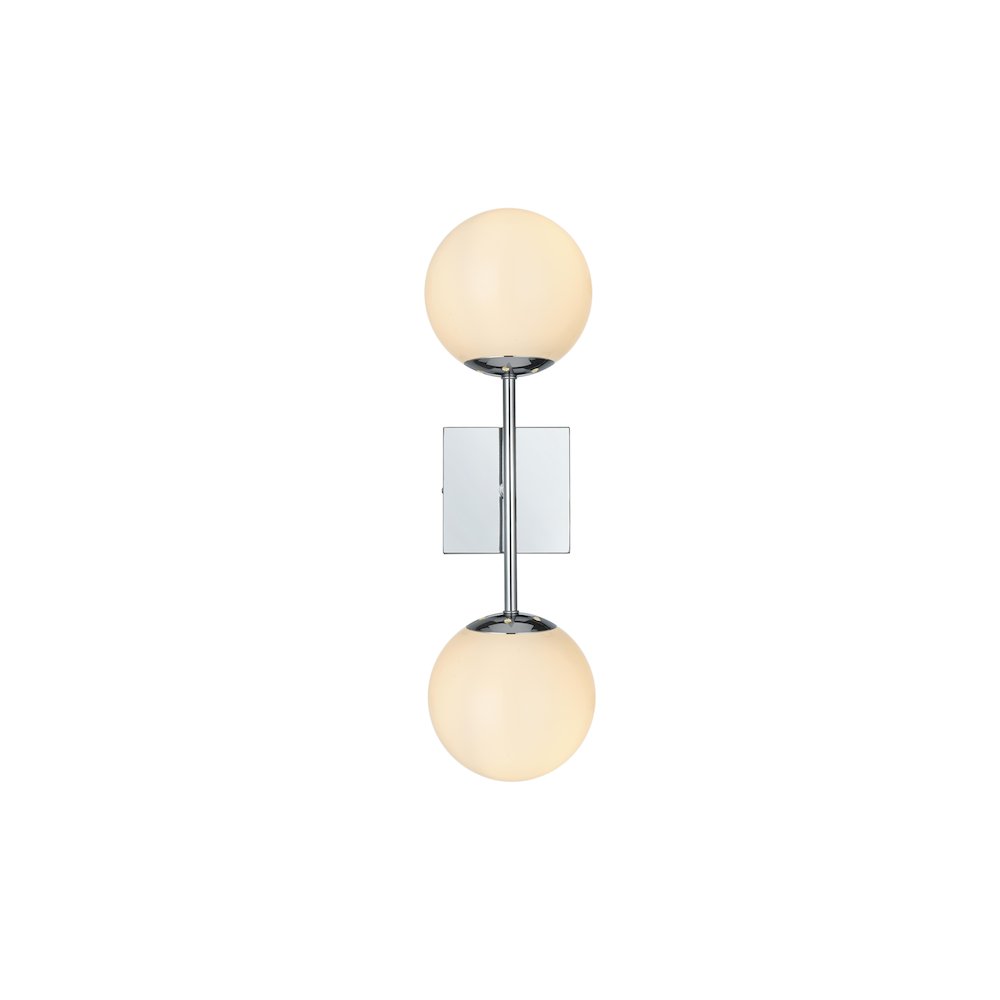 Neri 6 Inch Wall Sconce White Shade in Chrome. Picture 1