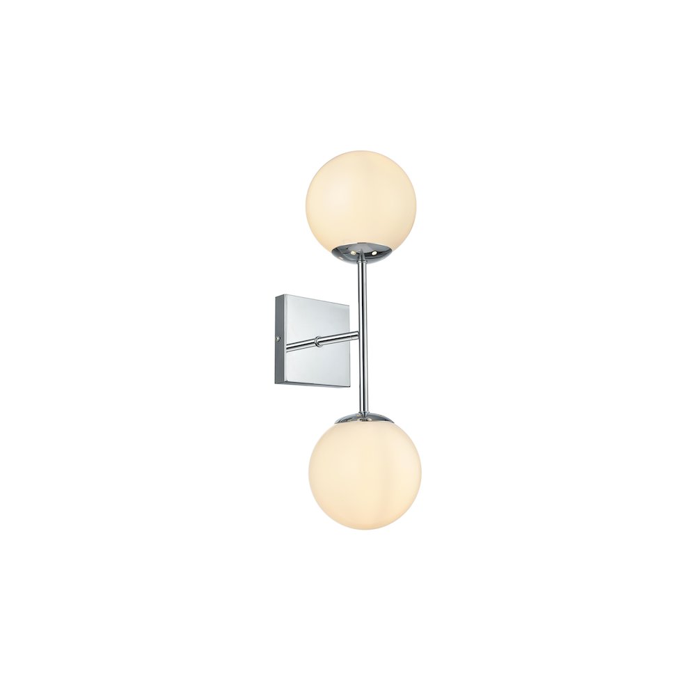 Neri 6 Inch Wall Sconce White Shade in Chrome. Picture 6