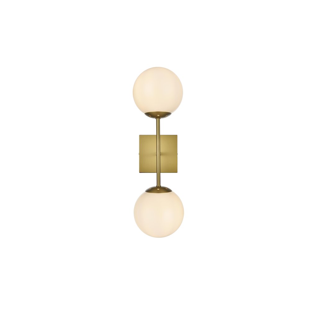 Neri 6 Inch Wall Sconce White Shade in Satin Gold. Picture 1
