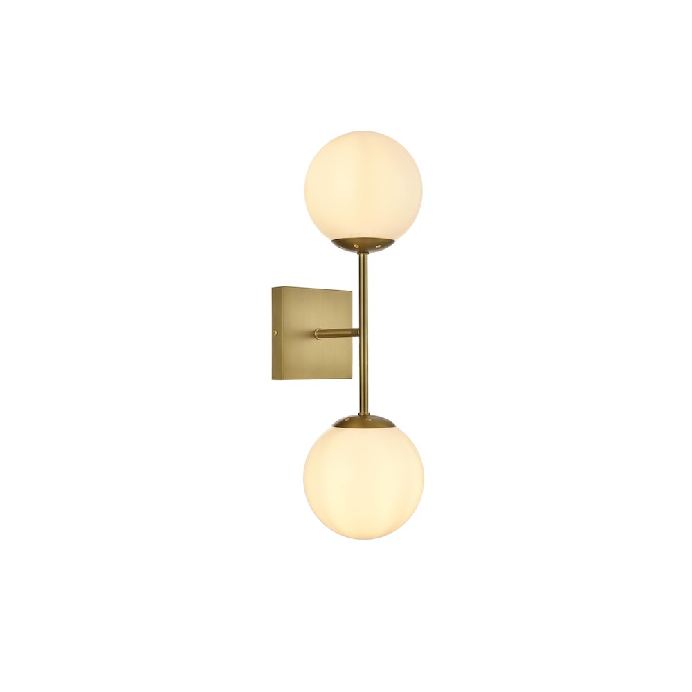 Neri 6 Inch Wall Sconce White Shade in Satin Gold. Picture 3