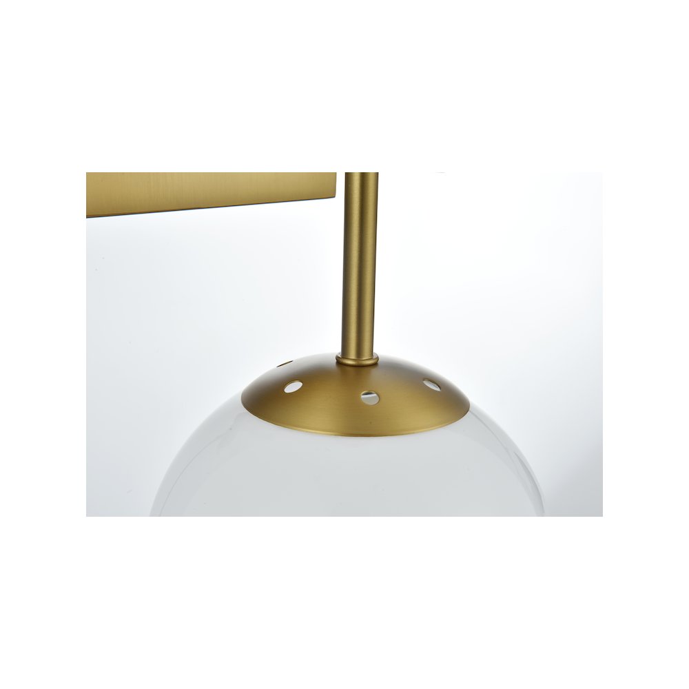 Neri 6 Inch Wall Sconce White Shade in Satin Gold. Picture 6