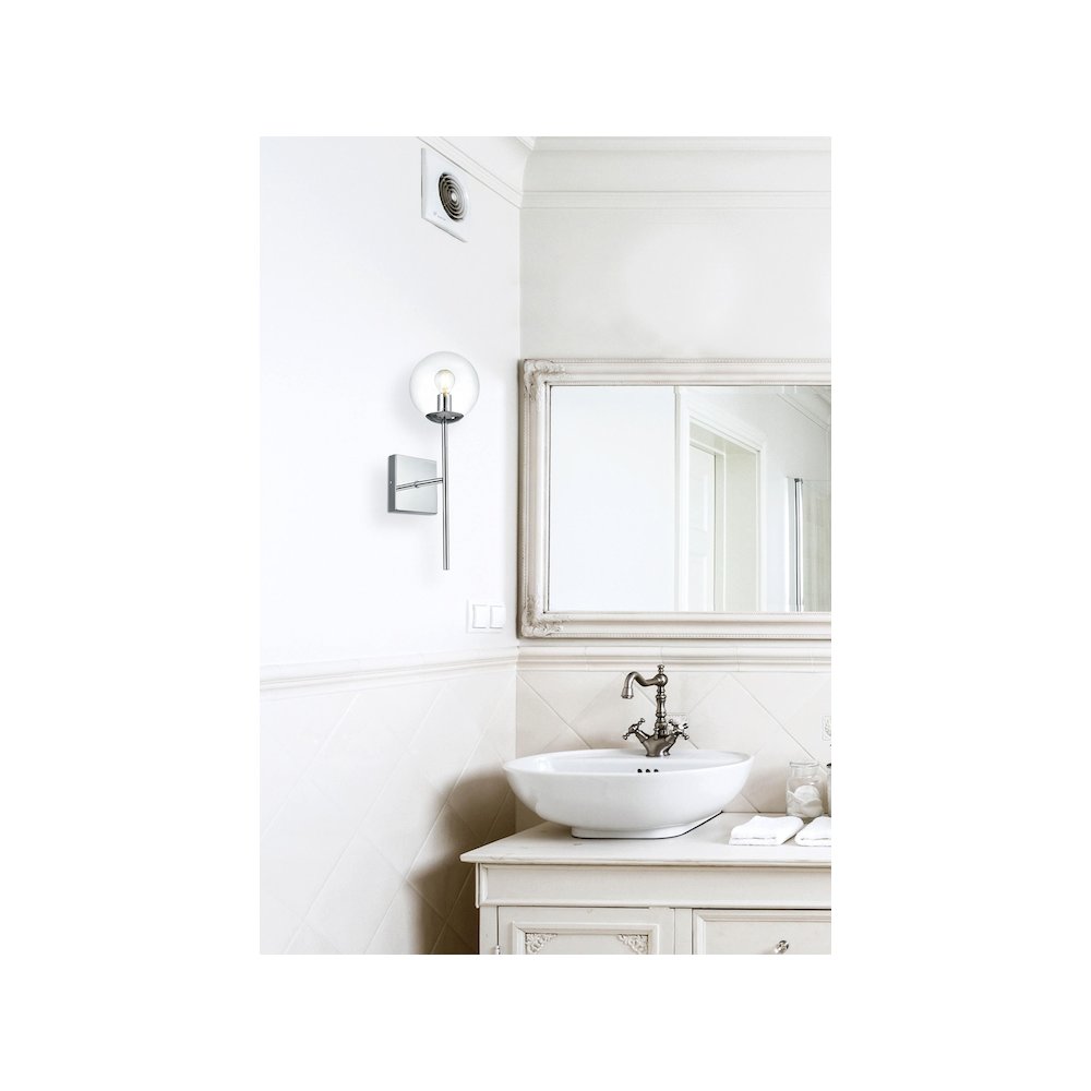 Neri 6 Inch Wall Sconce Clear Shade in Chrome. Picture 2