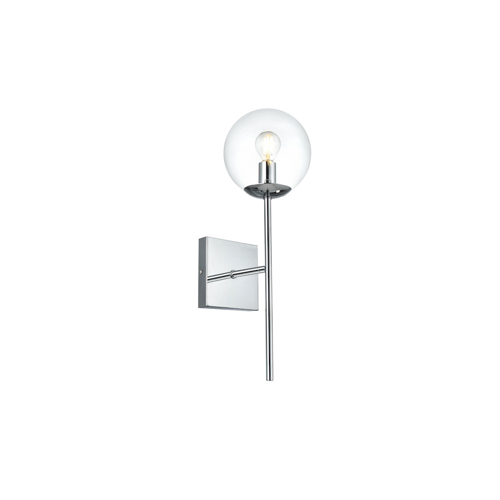 Neri 6 Inch Wall Sconce Clear Shade in Chrome. Picture 3