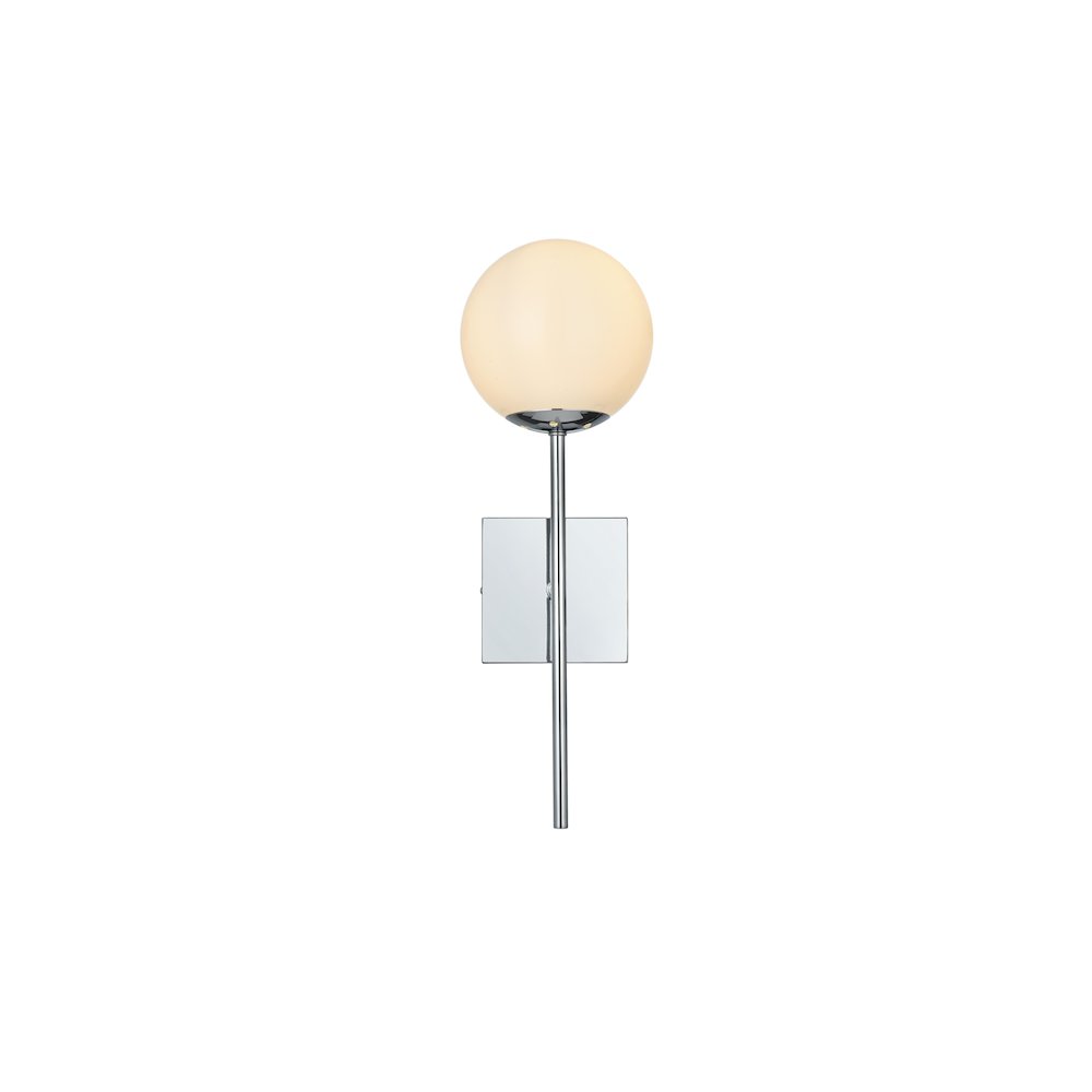 Neri 6 Inch Wall Sconce White Shade in Chrome. Picture 1