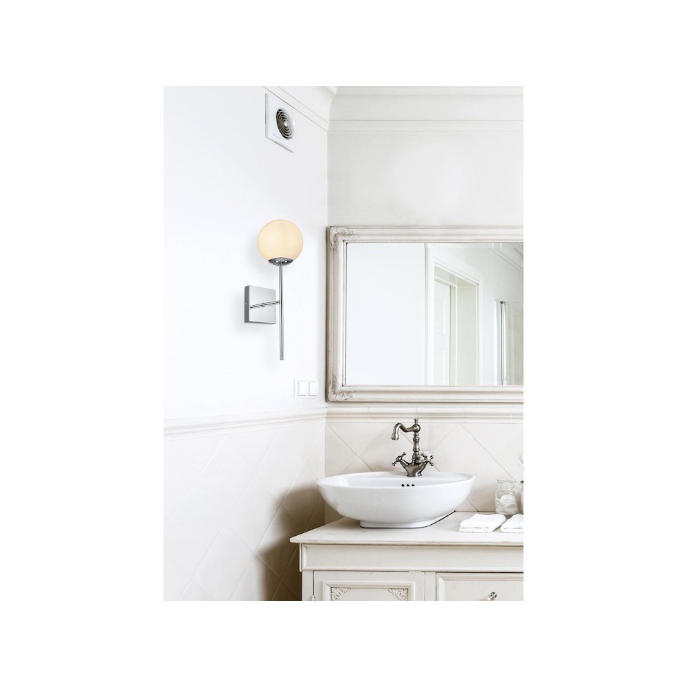 Neri 6 Inch Wall Sconce White Shade in Chrome. Picture 2