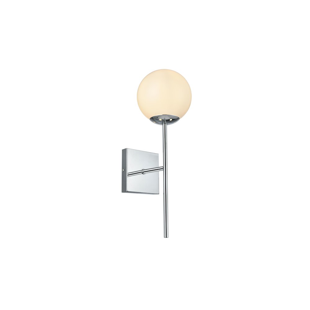 Neri 6 Inch Wall Sconce White Shade in Chrome. Picture 3