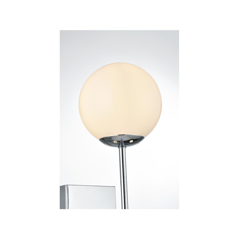 Neri 6 Inch Wall Sconce White Shade in Chrome. Picture 4