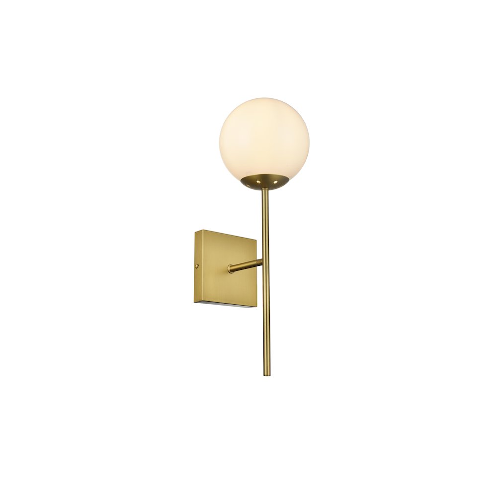 Neri 6 Inch Wall Sconce White Shade in Satin Gold. Picture 3