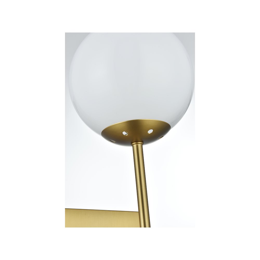 Neri 6 Inch Wall Sconce White Shade in Satin Gold. Picture 5