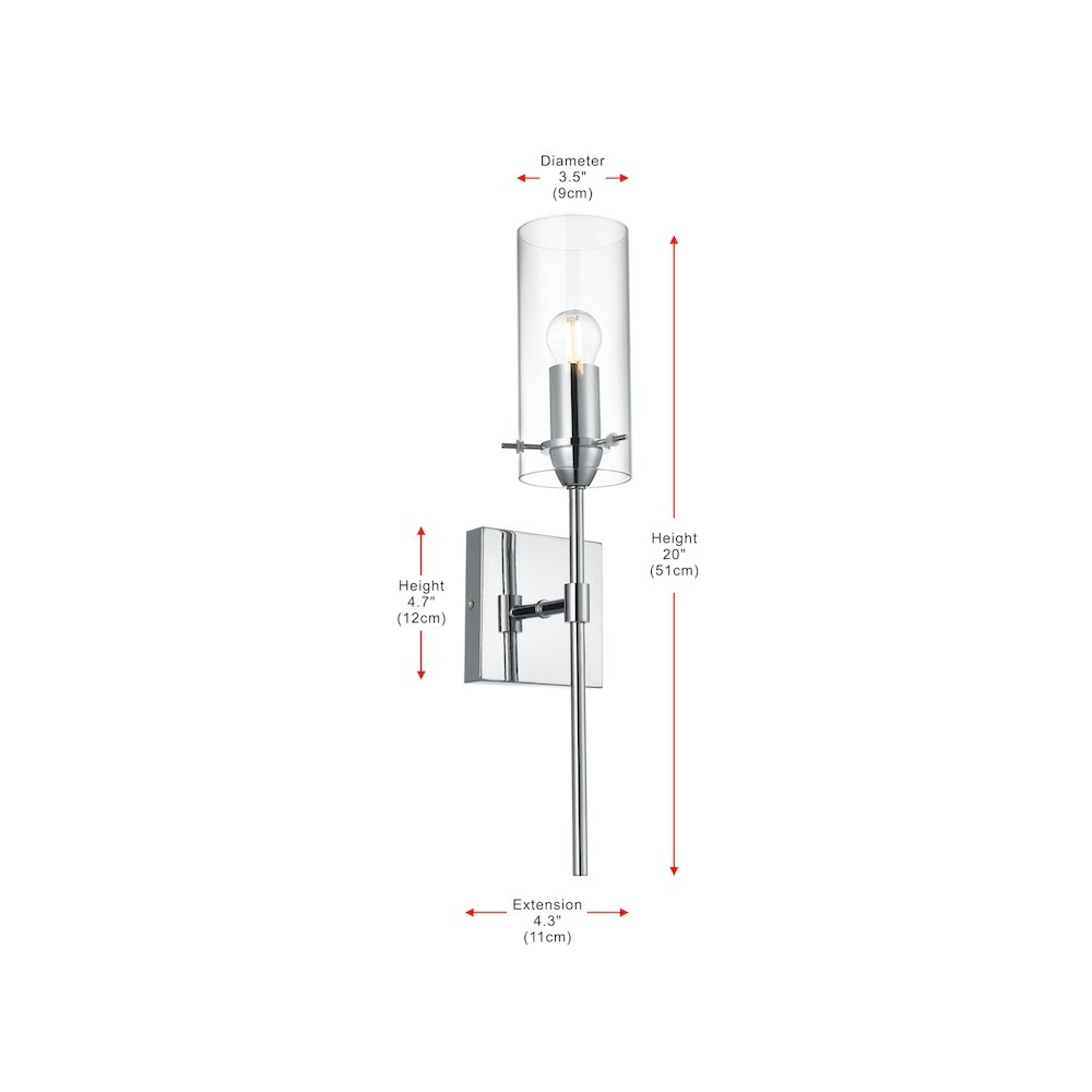 Elsreth 4.5 Inch Wall Sconce Clear Shade in Chrome. Picture 7