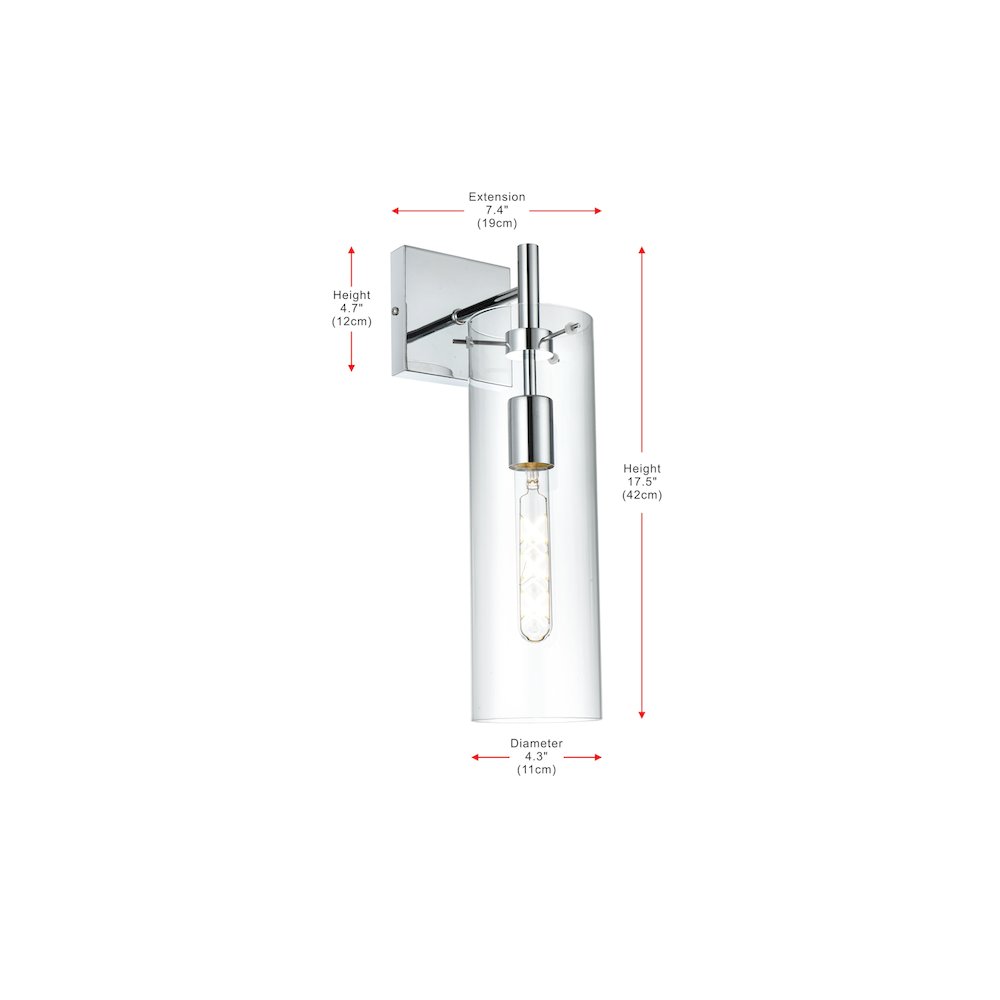 Savant 4.5 Inch Wall Sconce Clear Shade in Chrome. Picture 8