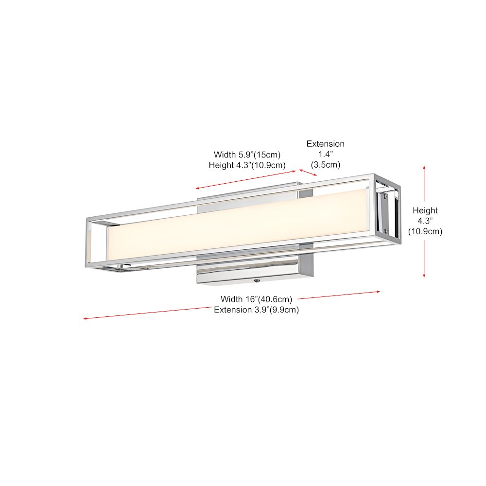 Aden 16 Inch Led Wall Sconce In Chrome. Picture 9